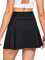 Monbessi Tennisrock Damen Hohe Taille Sportrock mit Shorts Hosenrock Damen Sommer mit Taschen für Sport, Golf, Alltagskleidung (L, Schwarz)