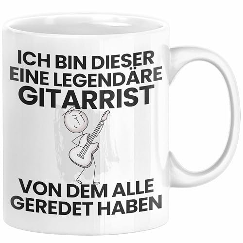 Gitarrist Geschenk Tasse Lustige Geschenkidee Geburtstag für Gitarrist Ich Bin Dieser Legendäre Gitarrist Von Dem Alle Geredet Haben Kaffee-Becher (Weiß)
