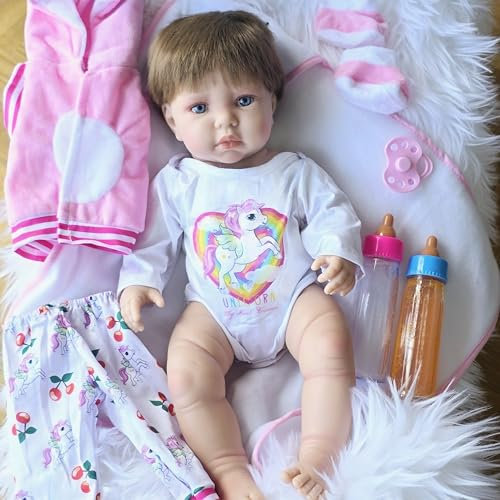 MARÍA JESÚS bambole reborn femmine simulazione, bambole per bambina originali con corpo in vinile, bambola bambina di 42cm e con Molti Accesori