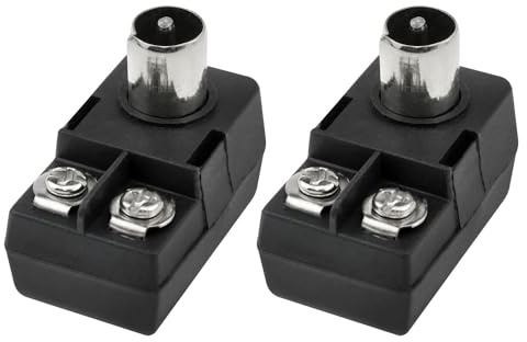 PIYANYO Passender Antennen-Transformator-Anschluss, 300 Ohm auf 75 Ohm, Schnellsteckstecker, UHF, VHF, FM-Konverter, Adapter, 2 Stück