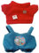 niannyyhouse Pullover-Latzhose, Cowboy-Bär-Outfit, 10 cm ~ 15 cm, 20 cm, 40 cm, Plüschpuppe, Kleidung, Puppenzubehör (rot, 20 cm)