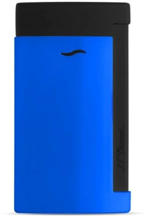ST Dupont Slim 7 Feuerzeug, Fluoreszierendes Blau und Schwarz