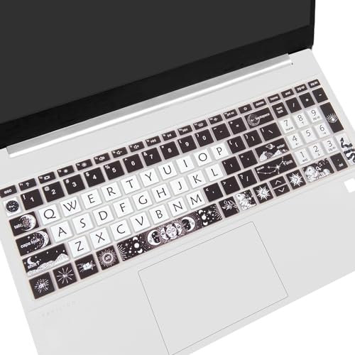 Cute Silicone Keyboard Cover for 15.6’’ HP Pavilion & HP Laptop 15-eg 15t-eg 15-eh 15-er Series, HP Laptop 17 17-cn 17-cp 17z-cp Series, Sun and Moon