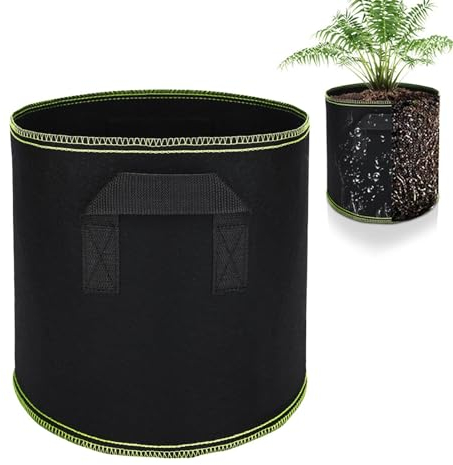 Pots en tissu de 15 l, sacs de plantation réutilisables, avec poignées, sacs de plantation respirants, en tissu non tissé, sacs de jardin respirants pour pommes de terre, tomates, fraises