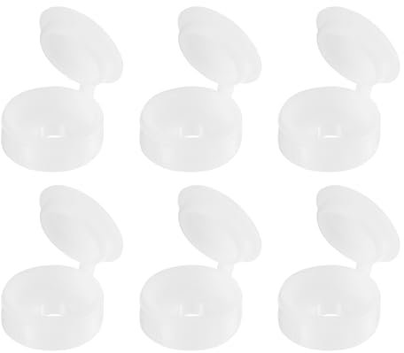 Sourcing Map 200pcs 3mm Plastic Hinged Screw Cover Caps, Fold Snap Covers for Covering Head (White)