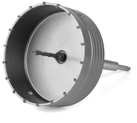 Sega a Tazza per Calcestruzzo BINOTA da 160 mm, con Punte da Carotaggio Circolare, Sega a Tazza, con Codolo SDS Plus, per Calcestruzzo, Cemento, Muri in Mattoni, Muratura