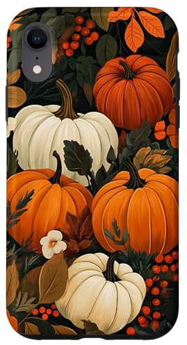 Vintage Autumn Floral Pumpkin Girl Fall Preppy Aesthetic Case for iPhone XR