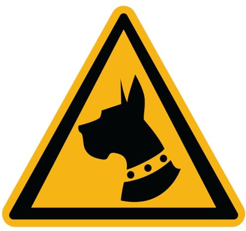 Ambiance Sticker Autocollant Panneau de Signalisation Adhesive Chien de Garde Signalétique Laminé Plastifié Résistant à l'eau et aux UV - Attention au Chien je Monte la Garde - H15 x L15 cm