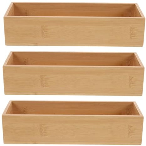 Ciieeo Boîtes De Rangement En Bois Massif Organiseur De Tiroirs Conteneur De Rangement Capacité Pour Cuisine Et Salle De Bain