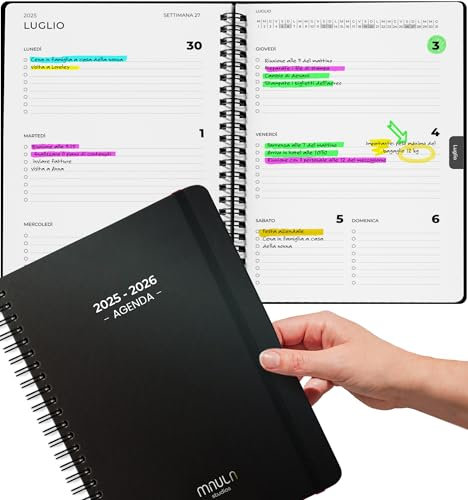Diario Accademico A5 2025 2026 – Agenda Settimanale Luglio 2025 ad Dicembre 2026–Planner Studio e Università, Organizzatore Personale, Agenda Lavoro, Quaderno di Pianificazione Settimanale Giornaliera