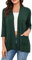 Generisch 2025 - Cardigan da donna casual leggero con tasche, maniche a 3 e 4, aperto davanti spolverino camicetta Halloween, verde militare, S