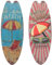 Gxdamxz Surfbrett Deko Wanddeko Anhänger Holz Vintage Sommer Strand für Innen Außendekoration, Surfboard Decoration, 2 Stück