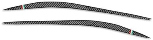 XEBRAD Adesivo for sopracciglia for fari, copertura decorativa for palpebre, nero con bandiera italiana, in fibra di carbonio, for Alfa Romeo, Giulia 15-24 Rifinitura sopracciglia fari