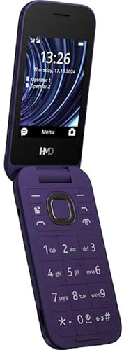 HMD 2660 Flip Téléphone Portable à Clapet avec Écran LCD Pliable, Android 4.0, 64 GB RAM, Batterie 1450 mAh, Technologie 4G, Processeur 1000 MHz, USB Type A, Violet
