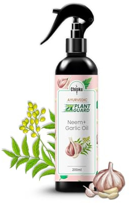 Plant Guard 200ml Neem Oil + Garlic Spray Formulation Ready to use | 100% Organic Plant Protector | Powerful Pest Control for Indoor & Outdoor Use