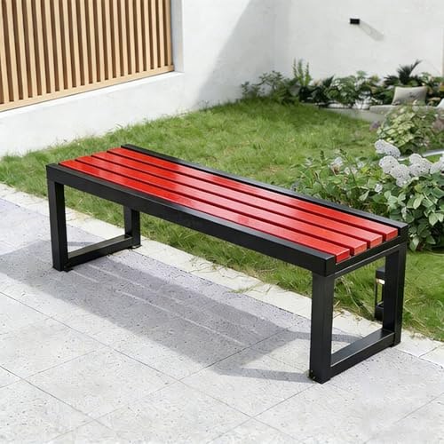 yurstcggh Gartenbank Aus Holz Ohne Lehne,Bank Holz Outdoor,Garten Sitzbank,Parkbank,wetterfest & langlebig,für Garten,Terrasse und Balkon Rot 100cm