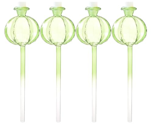 GALPADA Lot de 4 Bulbes à Arrosage Automatique en Verre Borosilicaté Forme Cactus pour Plantes et Fleurs, Arrosage Automatique Pratique pour Jardinage Intérieur