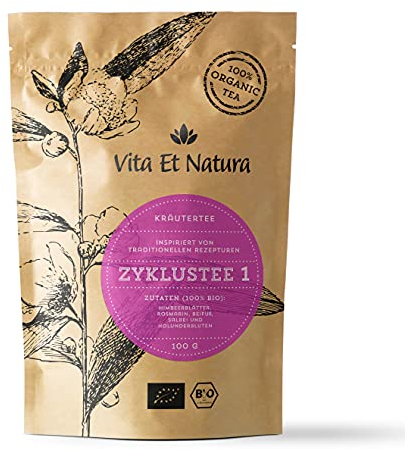 Vita Et Natura® BIO Zyklustee 1 - Bewährter Tee aus traditionellen Frauenkräutern mit u.A. Himbeerblätter - 100% biologisch und naturbelassen