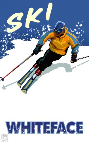 Northwest Art Mall Ski Whiteface Downhill Skier Man Wall Art by Paul A Lanquist, 11 by 17-Inch