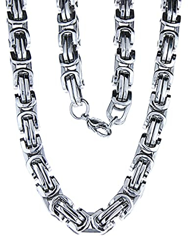 Kiss of Leather schwere Königskette aus Edelstahl, 8,4 mm dick, 60 – 70 cm lang