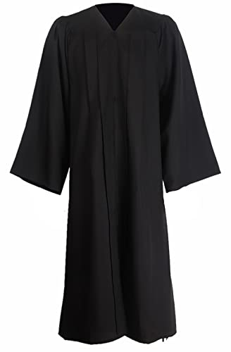 GraduationMall Akademisch Talar Outfit Abschluss Robe Herren Damen Erwachsenen für Hochschule und Bachelor Schwarz 54(L)