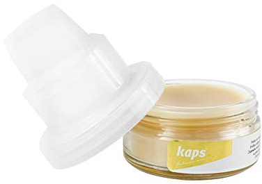 Shoe Wax Paste Polish, Waterproofing Wax for Leather with Organic Beeswax and Sponge, Kaps B-Wax, Transparent