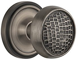 Nostalgic Warehouse Classic Rosette with Craftsman Door Knob, Single Dummy, Antique Pewter