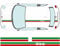 Strisce adesive decorative con il tricolore italiano per tettuccio auto (SS20022)