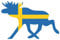 Samunshi® Elch Aufkleber Elchhirsche Schweden Flagge Nationalfarben - 15x9,8cm