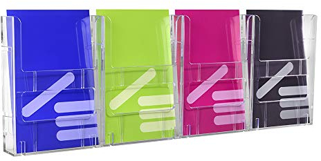 4-Fach DIN A5 Wandprospekthalter/Dokumentenhalter/Prospektspender/Wandhalter/Mehrfach