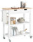 SoBuy FKW68-WN Küchenwagen mit 2 Schubladen und 2 Ablagen Servierwagen Rollwagen Küchenschrank Sideboard Weiß BHT ca.: 85x90x39cm