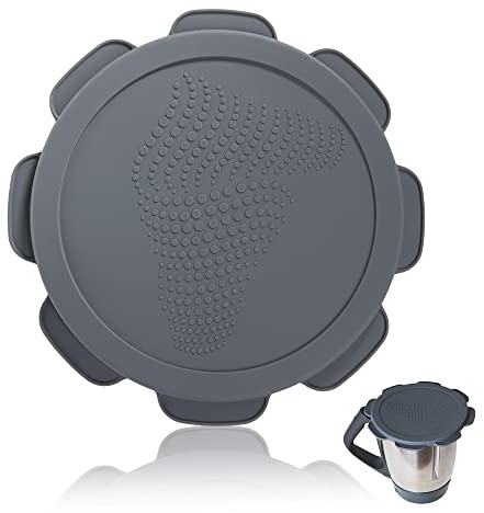 mixcover Silikondeckel wasser-, luft- und geruchsdicht für Thermomix TM7 TM5 TM6 TM Friend | BPA frei | Lebensmittelecht – Grau