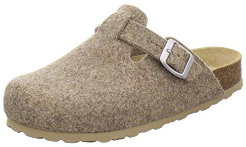 AFS-Schuhe Damen Hausschuhe geschlossen aus Filz, Bequeme, warme Winter Clogs, Made in Germany, 26900 (37 EU, Natur)