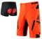 ARSUXEO Herren Radhose Loose Fit MTB Shorts Wasserabweisende Outdoor Sporthose mit 7 Taschen 1202 001B Orange XL