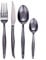 LAGUIOLE - LAGUIOLE Ménagère Besteckset Kaffeelöffel Suppenlöffel Gabel Messer Set 4 Convives, Mattschwarz, 16 Teile