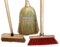 Ensemble de 3 balais d'extérieur | Cantonnier brosse PVC 32 cm | Fibres de coco naturel 29 cm | Paille de riz 35 cm | Manches bois | Kibros 3LOTBb