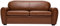 Miliboo Schlafsofa aus braunem Leder 3-Sitzer Club