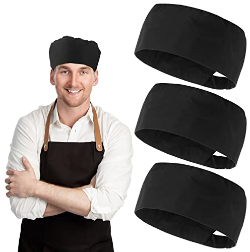 Yolev 3 Stück Kochmütze Verstellbarer Küchenkochhut Gastronomiehut mit elastischer Beanie Elastischer Hut für Männer und Frauen Küchenkochservice
