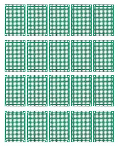 sourcing map 20 Stück PCB Board Einseitige Leiterplatten für Prototyping von Gedruckten Schaltungen Durchkontaktierte Löcher für DIY Löt Elektronikprojekte 40mmx60mm
