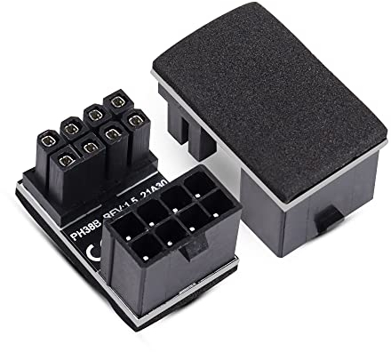 YAODHAOD GPU Winkelstecker, ATX 6 polige U Drehung, 180 Grad Abgewinkelter Stromkabel Netzadapter für Desktops, Grafikkarten, 2 Stück (8 Pin B)