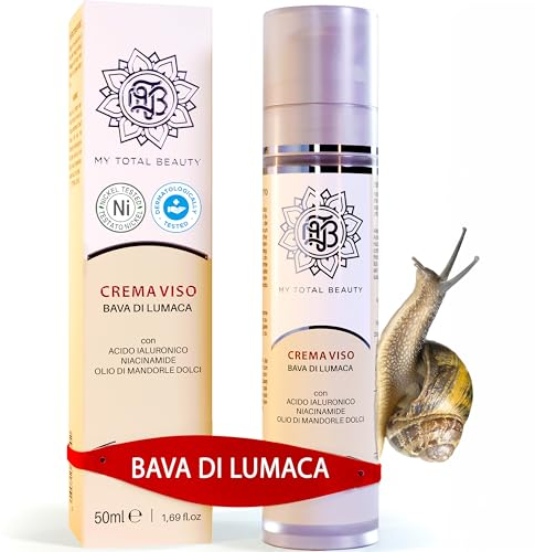 Crema Viso Antirughe alla Bava di Lumaca, Acido Ialuronico e Niacinamide - Azione Antietà, Idratante, Ringiovanente e Antimacchia con Ingredienti BIO e Made in Italy - Anche per il Contorno Occhi