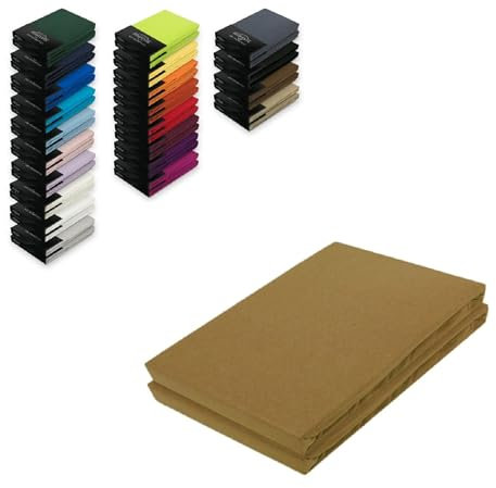 EXKLUSIV HEIMTEXTIL Jersey Spannbettlaken Doppelpack 180-200 x 200 cm 100% Baumwolle Öko - Tex Zertifiziert, Markenqualität, Matratzenhöhe bis 25 cm, Nougat