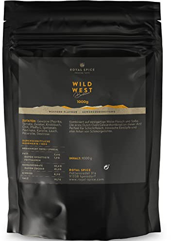 Royal Spice Wild West Dutch Oven Spezie da 1000 g – Intensive aromatiche olandesi per piatti in umido di tutti i tipi, ideale anche per piatti tradizionali della pentola e barbecue