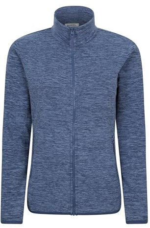 Mountain Warehouse Camber Half Zip Women's Fleece - Lightweight, Warm & Cosy Half Zip Sweatshirt Top - Best for Camping, Outdoors, Travelling & Hiking Dark Blue (Plain) M