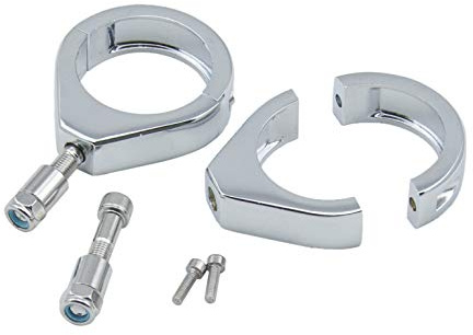 QBIYA Motorcycle Turn Signal Relocation Bracket 39 41 49mm Fork Clamp Mount Fit For Harley Davidson XL Sportster 1200 Fit For Dyna Fat Bob Motorcycle Frame Decoration (Color : 39mm Chrome)
