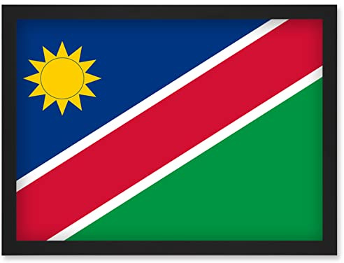 Artery8 Namibia National Flag Patriotic Vexillology World Flags Country Region Poster Artwork Framed Wall Art Print A4