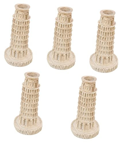 SAFIGLE 5st Schiefer Turm Von Pisa Modell Aquarium-turm-dekor Architektonisches Turmmodell Lebensechte Turmstatue Turm Sammlerfigur Aquarium-dekor Darauf Sandkasten Zubehör Reisen Harz