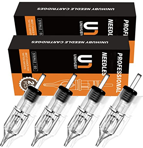 Unihuby 40pcs Tattoo Nadeln RL, Tattoo Cartridge Nadel 1003RL 1005RL 1007RL 1009RL Tattoos Nadeln Set Cartridges Round Liner