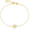 Einzelstück® Armband Daisy mit Gänseblümchen I Armkette 925 Sterling Silber 18K vergoldet I Antiallergen & Nickelfrei (Daisy Armkette Gold)