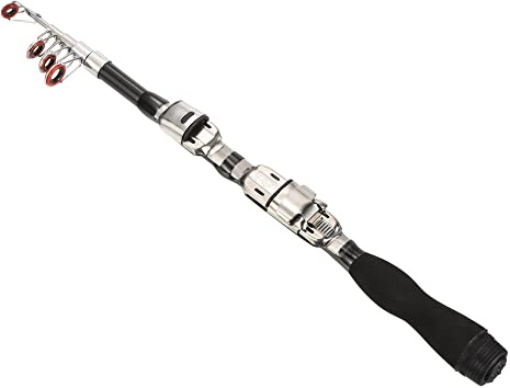 PATIKIL 1m/3.3ft Telescopic Fishing Rod, Fiber Reinforced Plastic for Freshwater Fishing Black